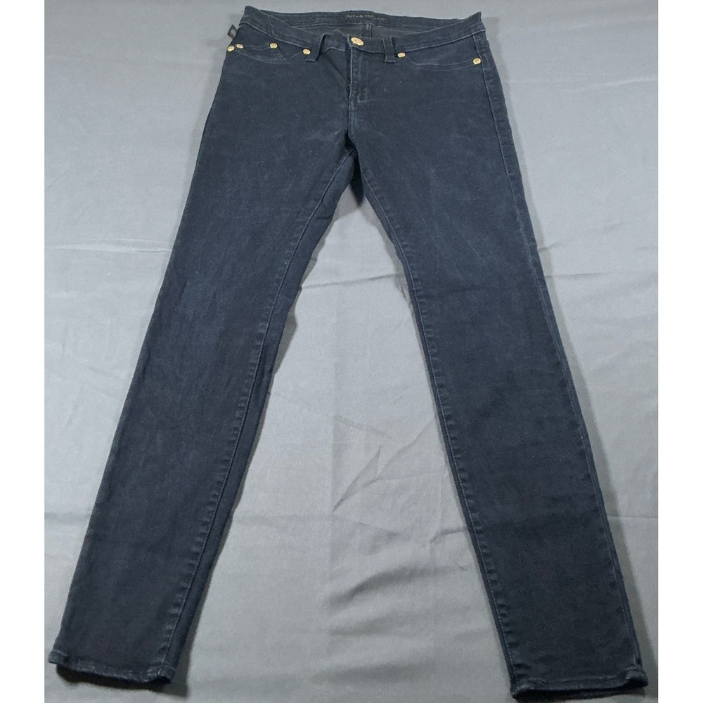 Rock & Republic Kashmere Women Black Skinny Jeans Gold Hardware Size 12M R010241